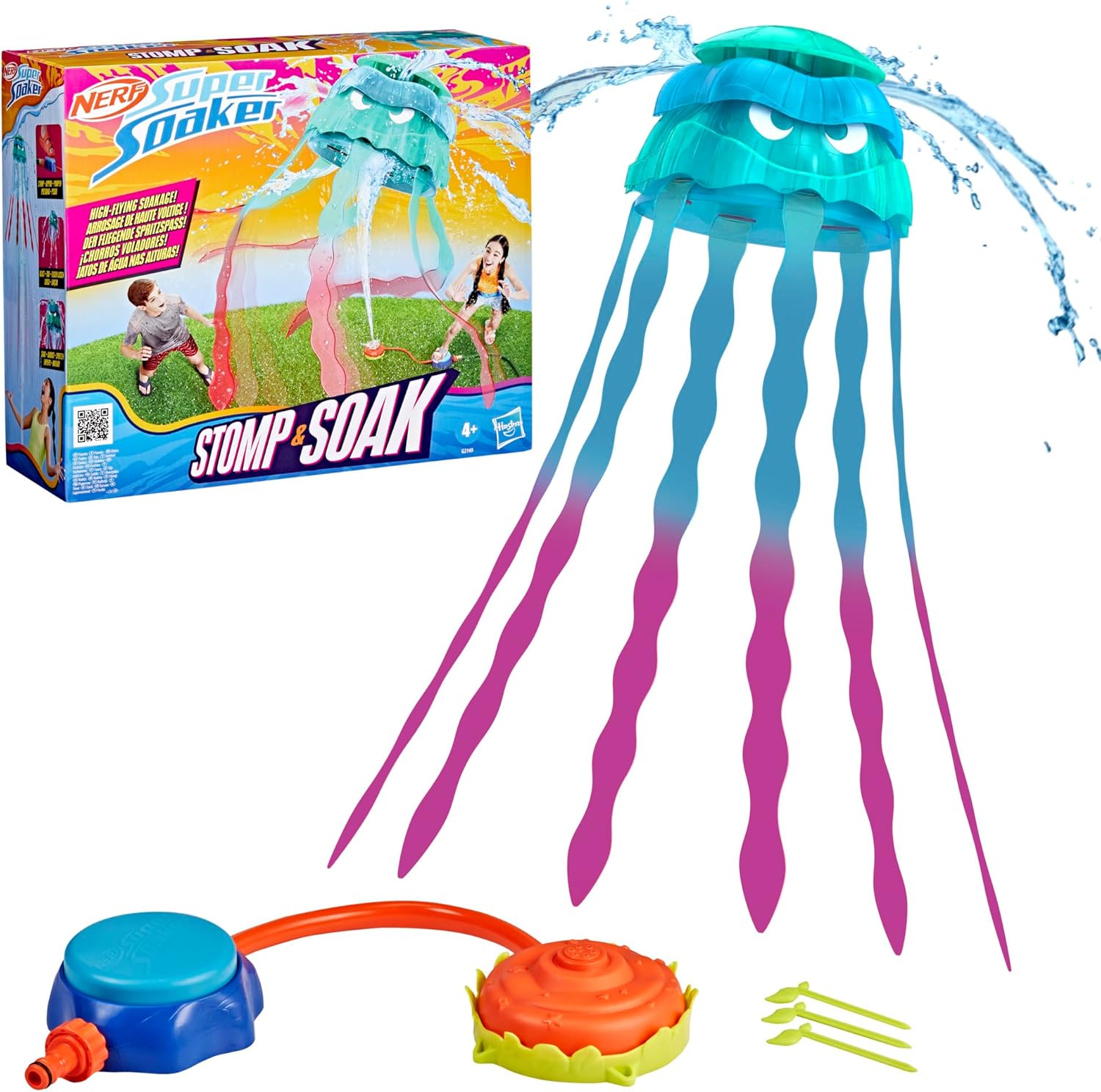 Nerf Super Soaker Stomp & Soak Water Toy | Jellyfish Launches Into The Air & Sprays Water | Attaches to Garden Hose | Kids Outdoor Sprinkler Toys & Gifts | Ages 4+ - Image 2