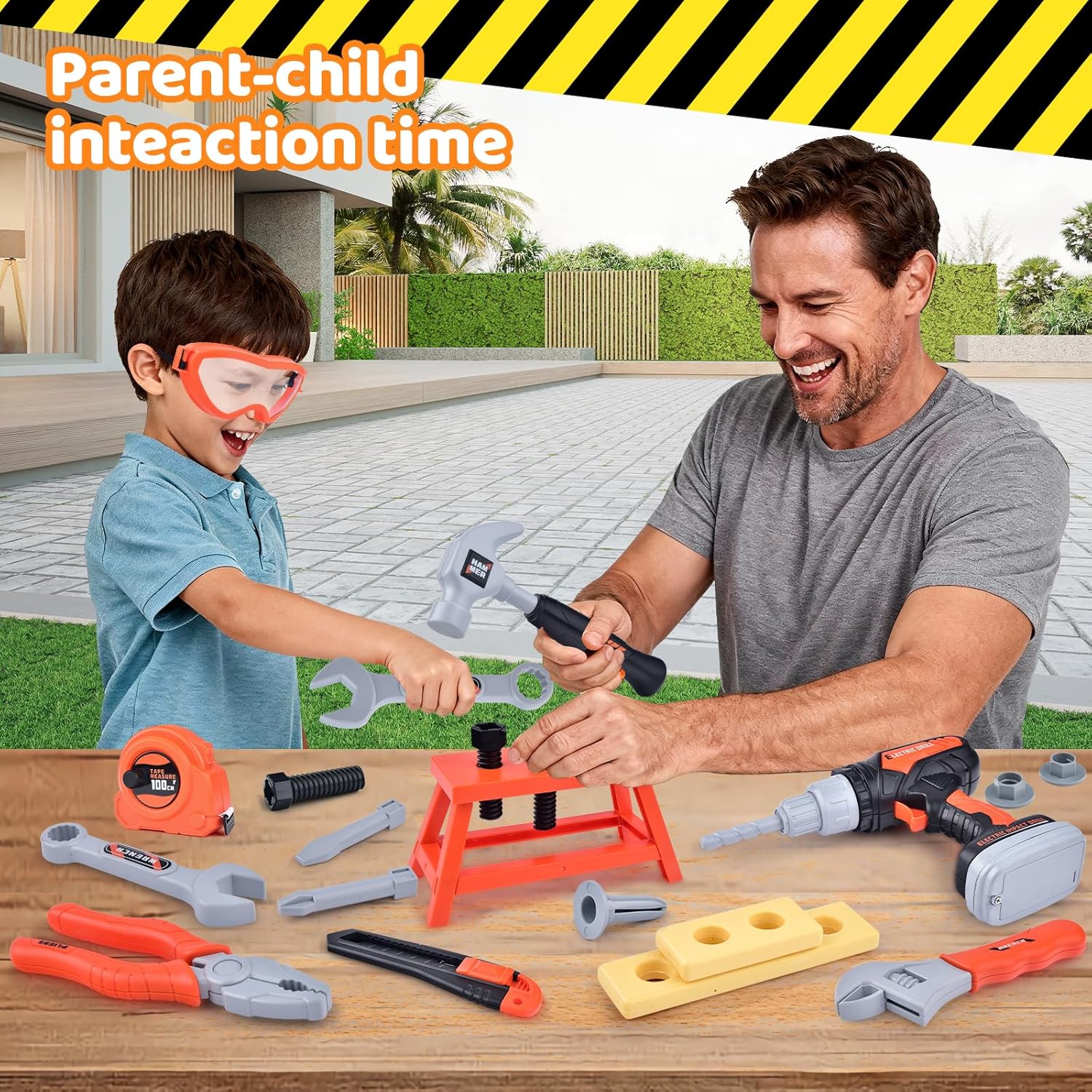 Kids Tool Set Toddlers Tool Kit Kid Toddler Tools Belt 3 4 5 Year Old Construction Tools Toys for Boys Birthday Gifts Age 3 4 5 - Image 7