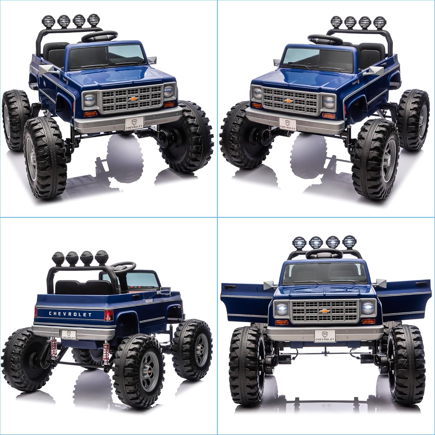 24V Ride on Licensed Chevrolet Cheyenne Truck Car w/400W Motor, 24 Volt Ride on Toys Power Big Wheels for Big Kids, Blue - Image 7