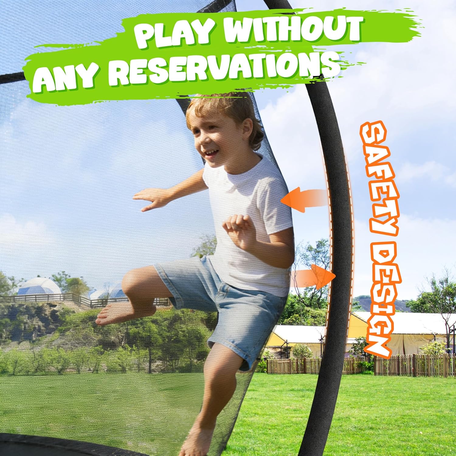 JELENS Trampoline 8FT 10FT 12FT 14FT 15FT 16FT, Recreational Trampolines with Enclosure Net, Outdoor Anti-Rust Trampolines for Kids and Adults, ASTM Approved - Image 2