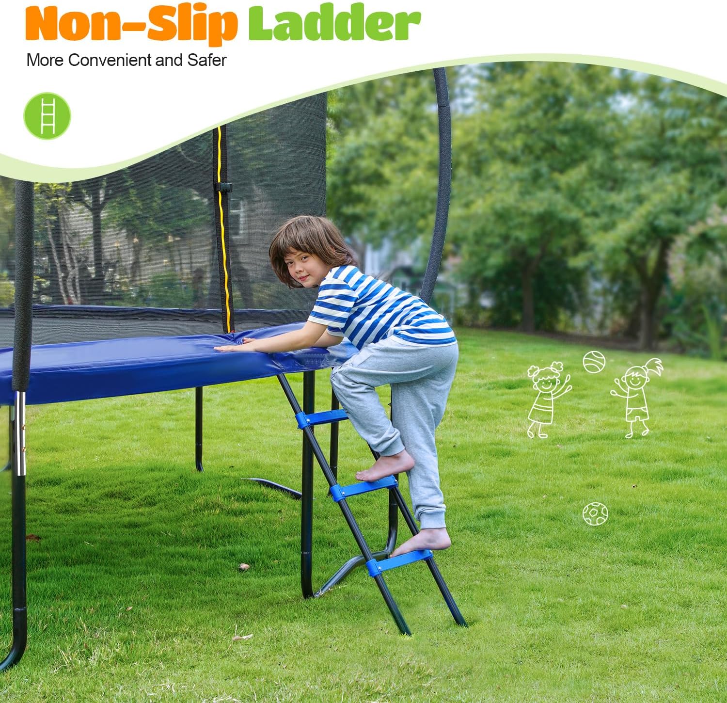 ORCC Kids Trampoline, 1200LBS Weight Capacity Outdoor Trampoline 16 15 14 12 10 8FT Yard Trampolines for Kids Adults - Image 9