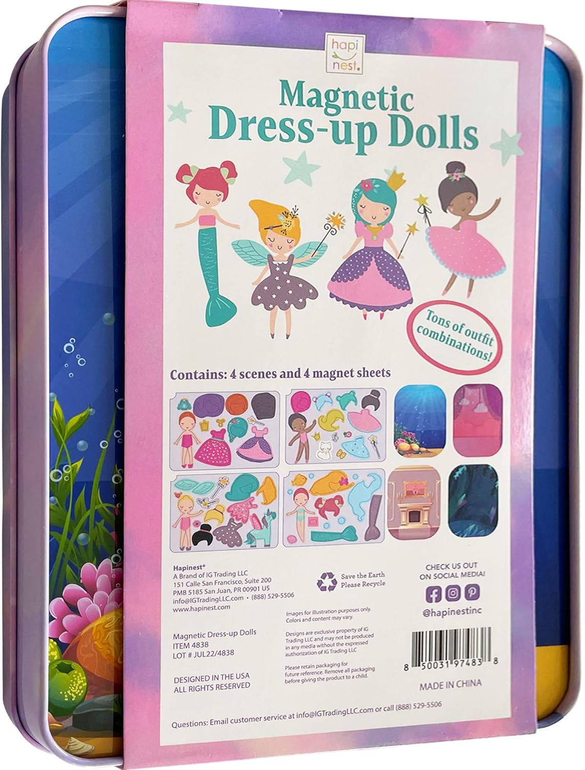 Hapinest Magnetic Dress-Up Dolls for Girls Pretend Play Set, A Fairytale Fantasy Dress Up Toy and Game for Ages 4, 5, 6, and 7 Years Old - Image 4