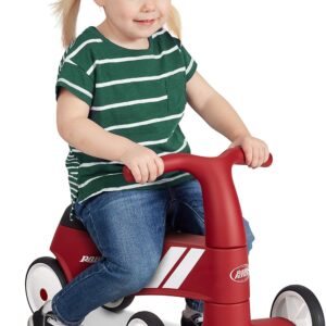 Radio Flyer Scoot About Sport Ride On, For Toddlers 1-3, Stable Wide-Set Front Wheels, Front Steering, Clear Kick Path, Under Seat Storage, Easy-Glide Wheels, 42 lb Capacity, Toddler Ride On Toys
