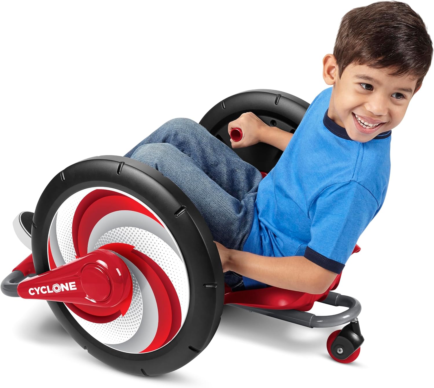 Radio Flyer Cyclone, For Ages 3-7, Arm-Powered Ride On, 16" Wheels, 360-degree Spins, Forward/Reverse Action, Ergonomic Seat & Frame, Comfort Hand Grips, Solid Steel, 69 lb Capacity, Kids Ride On Toys - Image 5