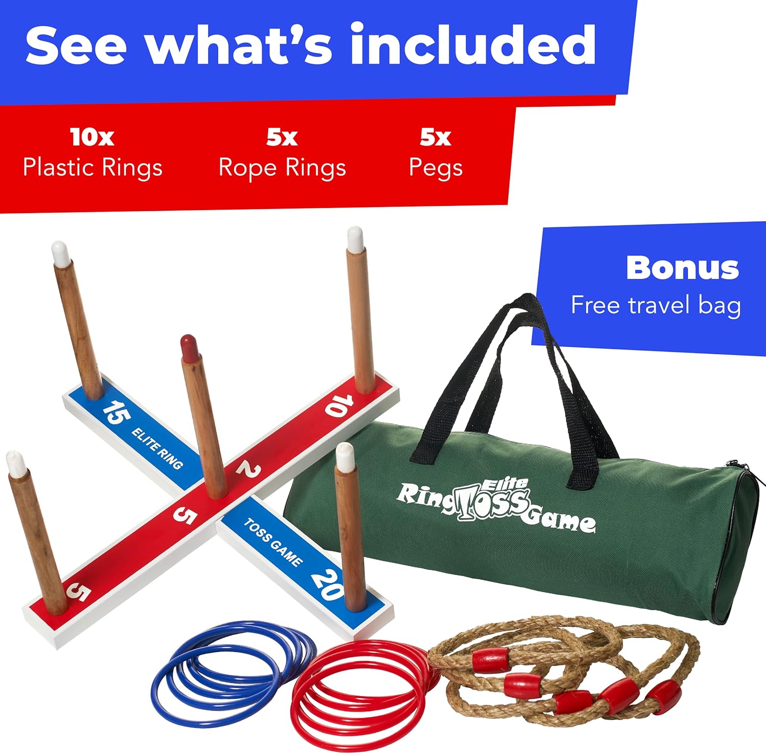 Elite Sportz Ring Toss Games for Kids - Outdoor Yard Game for Adults & Family - Backyard Toys, Outdoor Game, Backyard Games, Lawn Games for Kids Ages 4-8 - Image 3