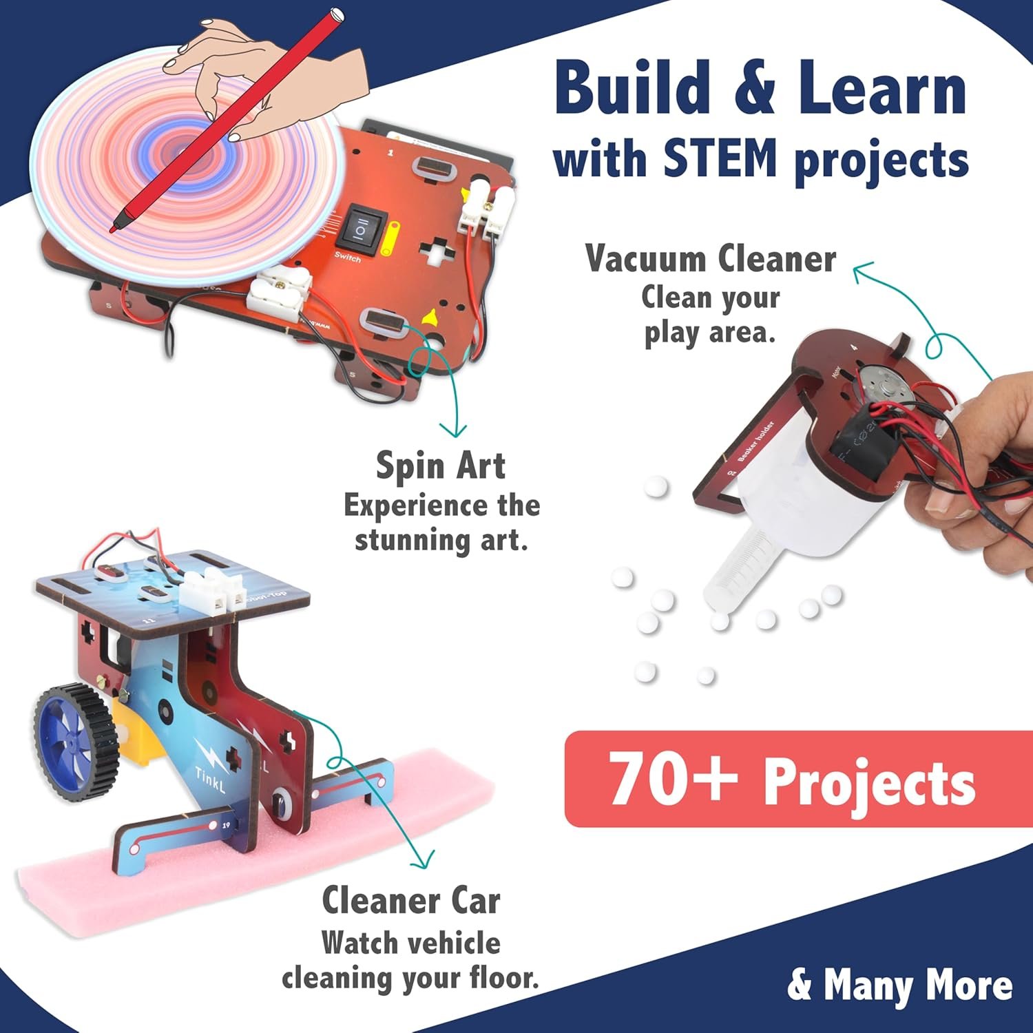 Butterfly EduFields 70+ Jumbo STEM Projects Kit for Kids Age 12-14 | Engineering & STEM Robotic Kits for 8-12 Year Olds | Electronics Circuits | Best Birthday Gift for Kids Age 12-14 - Image 3