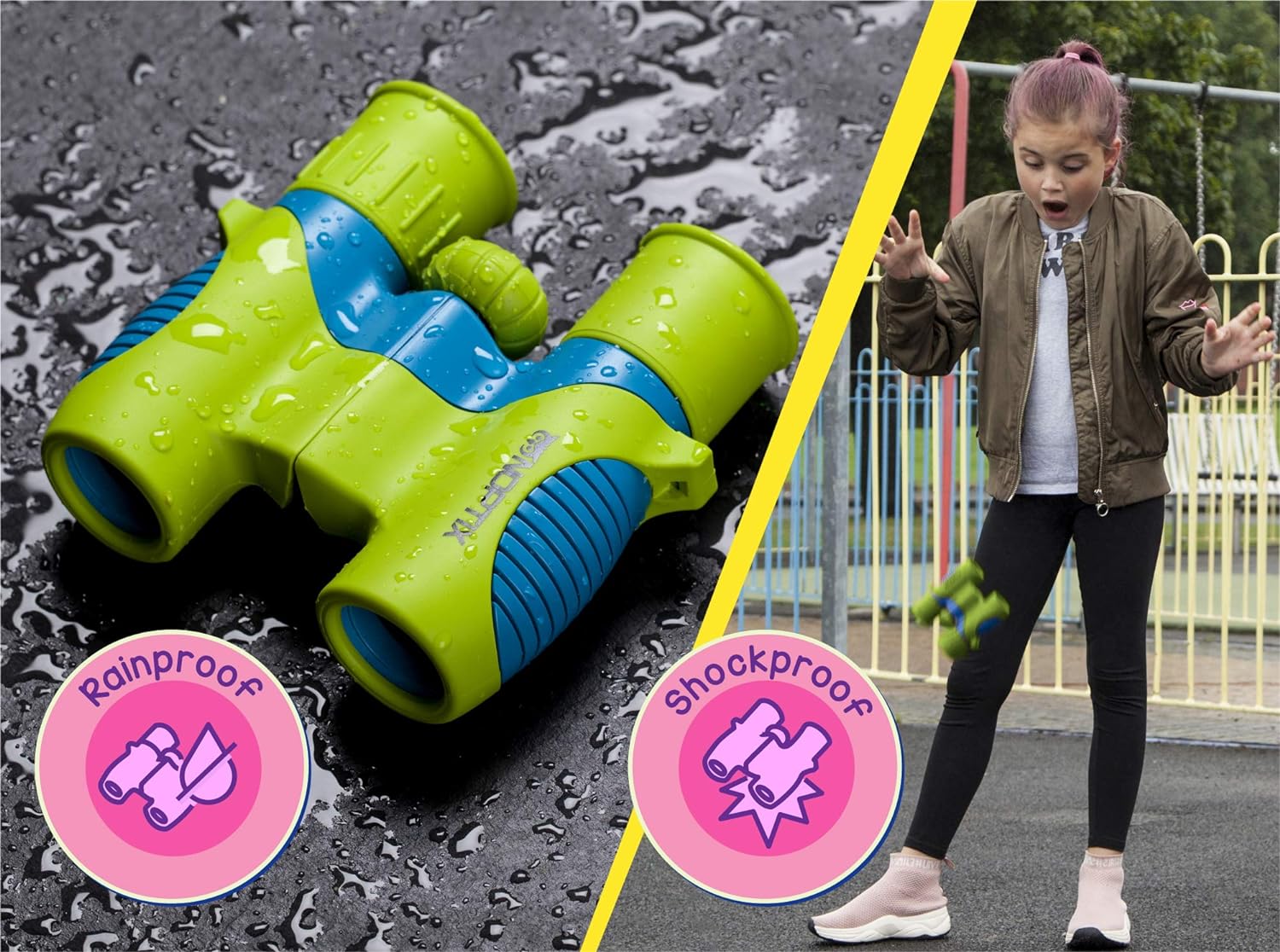 Binoculars for Kids, Girls or Boys Real Kids Binoculars in Vibrant Green Blue - Includes Sticker Book with 40 Bird Species - Small Toys for Toddlers - Image 5