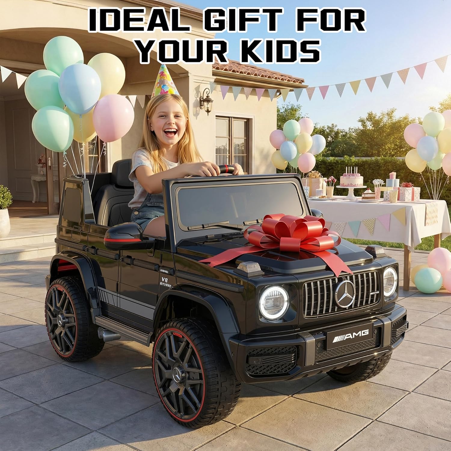 Mercedes-Benz Licensed G63 12V Kids Ride On Car, Ride on Toys with Parental Remote Control, Durable Material Body, Upgraded Motors, LED Lights & Music, Safe Electric Car for Toddlers, Black - Image 7