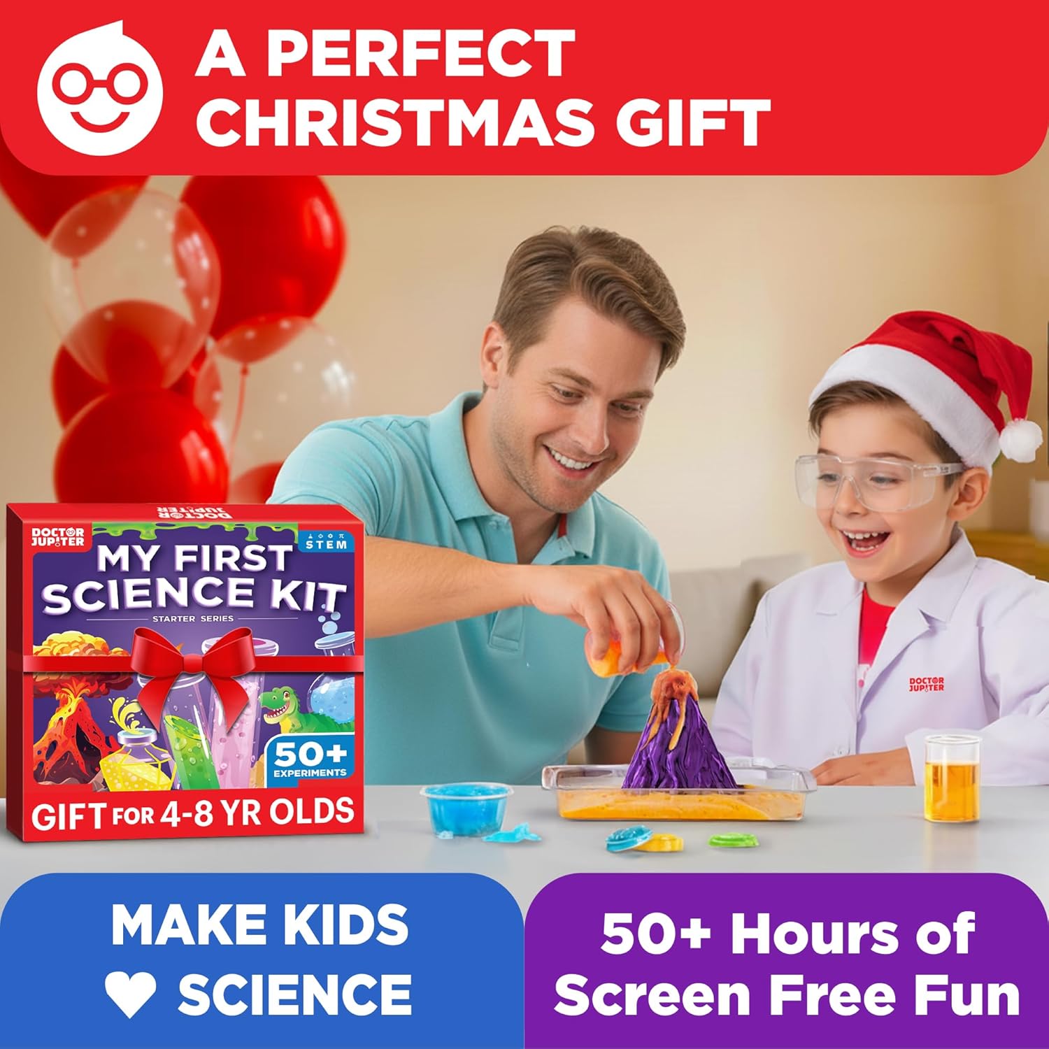 Doctor Jupiter My First Science Kit for Kids Ages 4-5-6-7-8 | Birthday Gift Ideas for 4+ Year Old Boys & Girls | Toy Stem Kit with 50+ Experiments | Learning & Educational Projects - Image 9