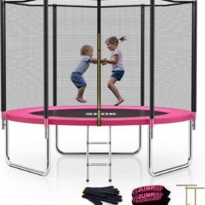 SKOK Trampoline for Kids,400LBS Outdoor Trampoline with Net-ASTM Approved Trampoline for Children and Adults