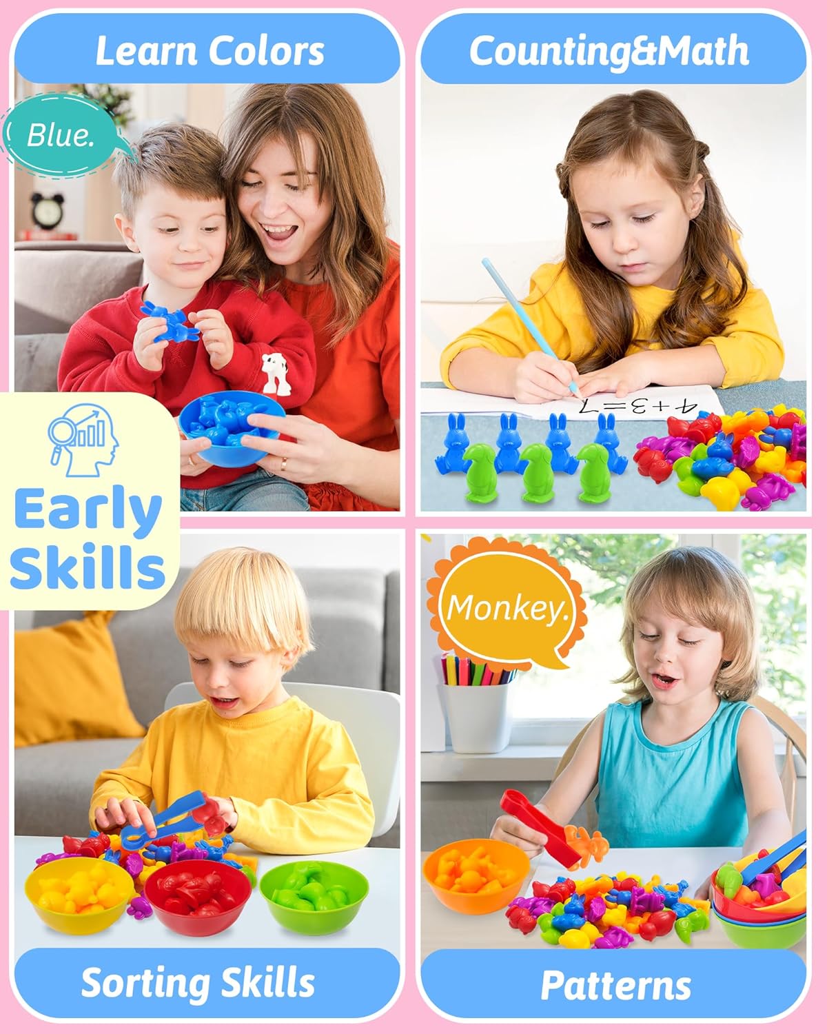 Oomloid Counting Animals Montessori Toys for 3 4 5 Years Old Boys Girls, Preschool Learning Activities Educational Sensory Toys Gifts for Kids Toddlers Ages 3-5, 4-8 - Image 3