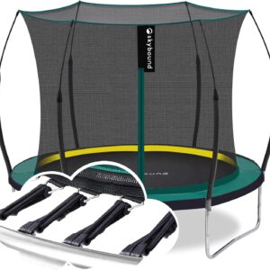 SkyBound 14 FT 12 FT 10FT 8FT 6FT Springless Trampoline for Kids and Adults – Recreational Trampolines with AntiRust Coating – Bungee Cords Outdoor Trampoline for Kids – No-Gap Design Zipper System