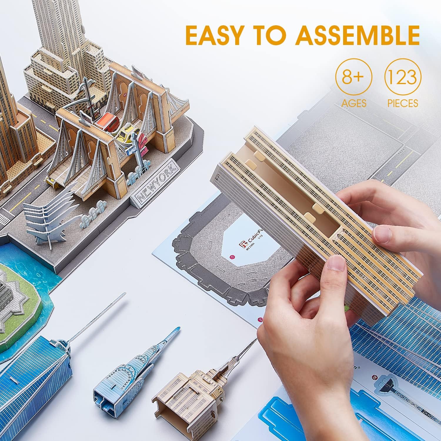3D Puzzles for Kids Ages 8-10 Arts Crafts for Kids Ages 8-12 New York Cityline 3D Architecture Crafts for Girls Ages 8-12, Toys Gifts for 8 Year Old Girls Gifts for 10 Year Old Girl Building Model - Image 4