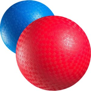 Red & Blue Kickball Set – (8.5 Inch) with Pump for Toddlers Kids & Adults – Gym Sports Toys – Fun Playground Balls for Kids Dodgeball, Four Square, PE, Games, Recess and More
