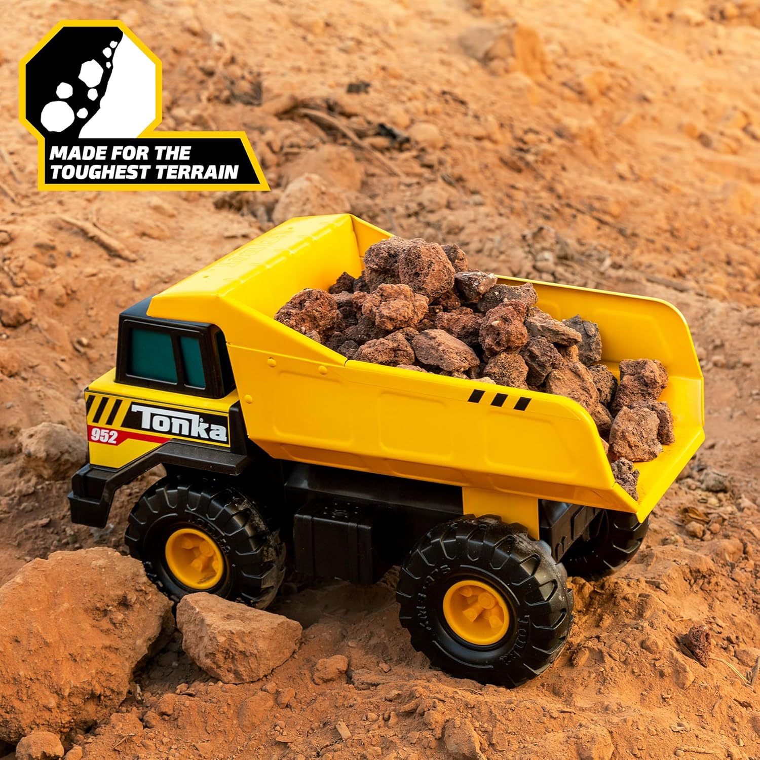 Tonka Steel Classics Mighty Dump Truck - Made with Steel & Sturdy Plastic, Yellow Toy Construction Truck, Boys and Girls, Kids, Toddlers, Ages 3+ - Image 6