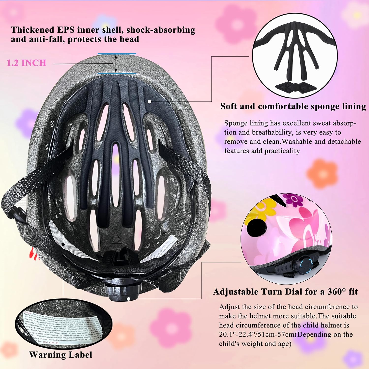 Lamsion Kids Helmet Adjustable with Sports Protective Gear Set Knee Elbow Wrist Pads for Toddler Ages 3 to 8 Years Old Boys Girls Cycling Skating Scooter Helmet - Image 6