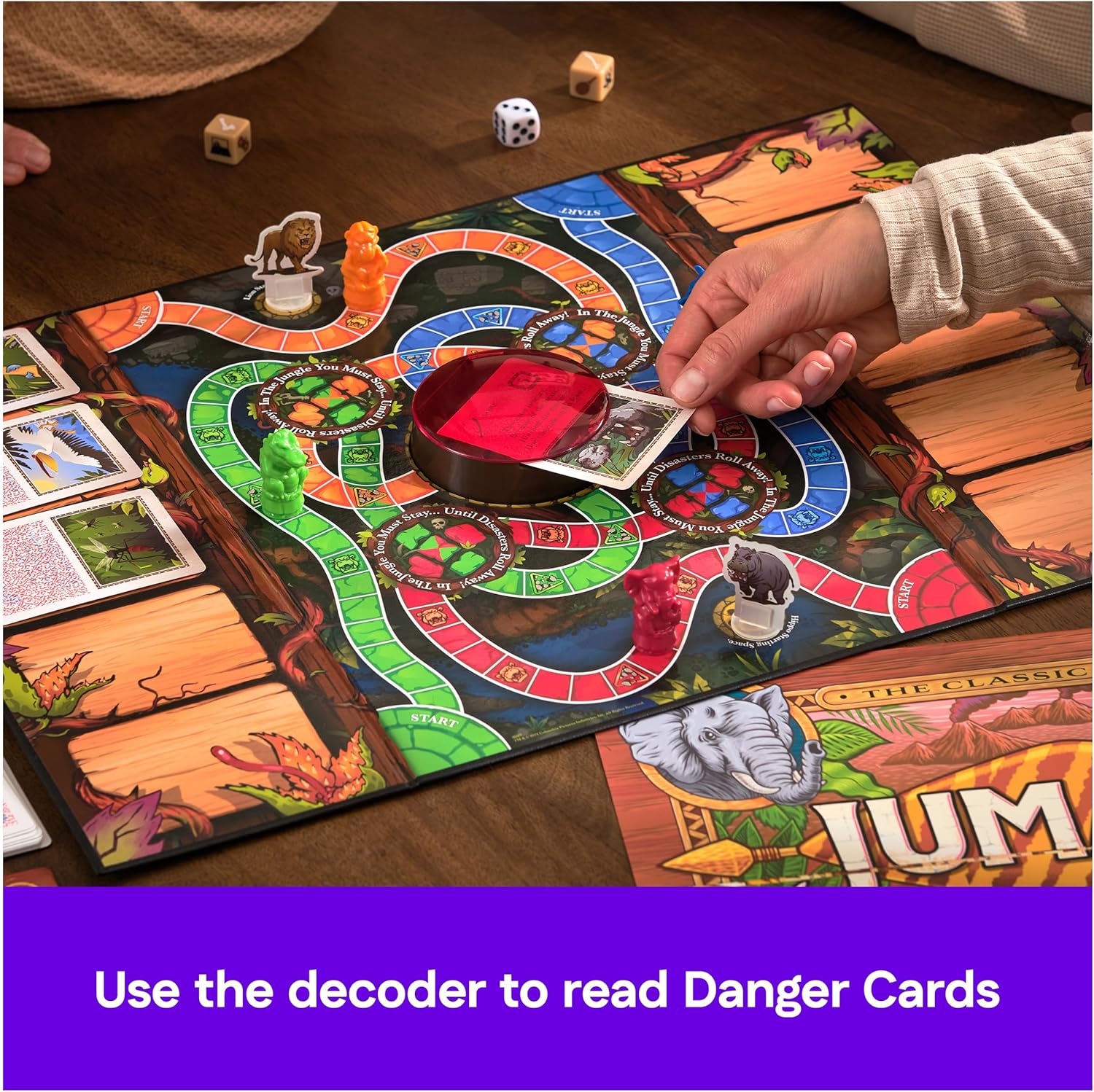 Spin Master Games, Jumanji 30th Anniversary Edition, The Classic Thrilling Adventure Family Board Game Based on the Action-Comedy Movie, Updated Jungle Challenges, 2-4 Players, for Ages 6 & Up - Image 4