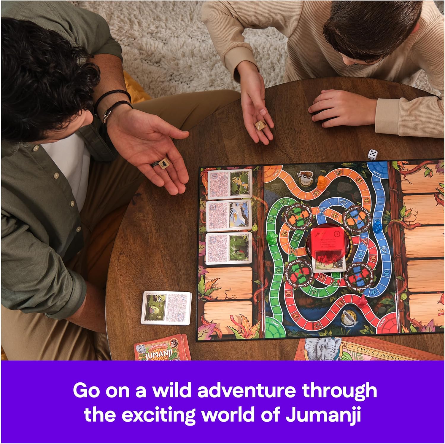 Spin Master Games, Jumanji 30th Anniversary Edition, The Classic Thrilling Adventure Family Board Game Based on the Action-Comedy Movie, Updated Jungle Challenges, 2-4 Players, for Ages 6 & Up - Image 3
