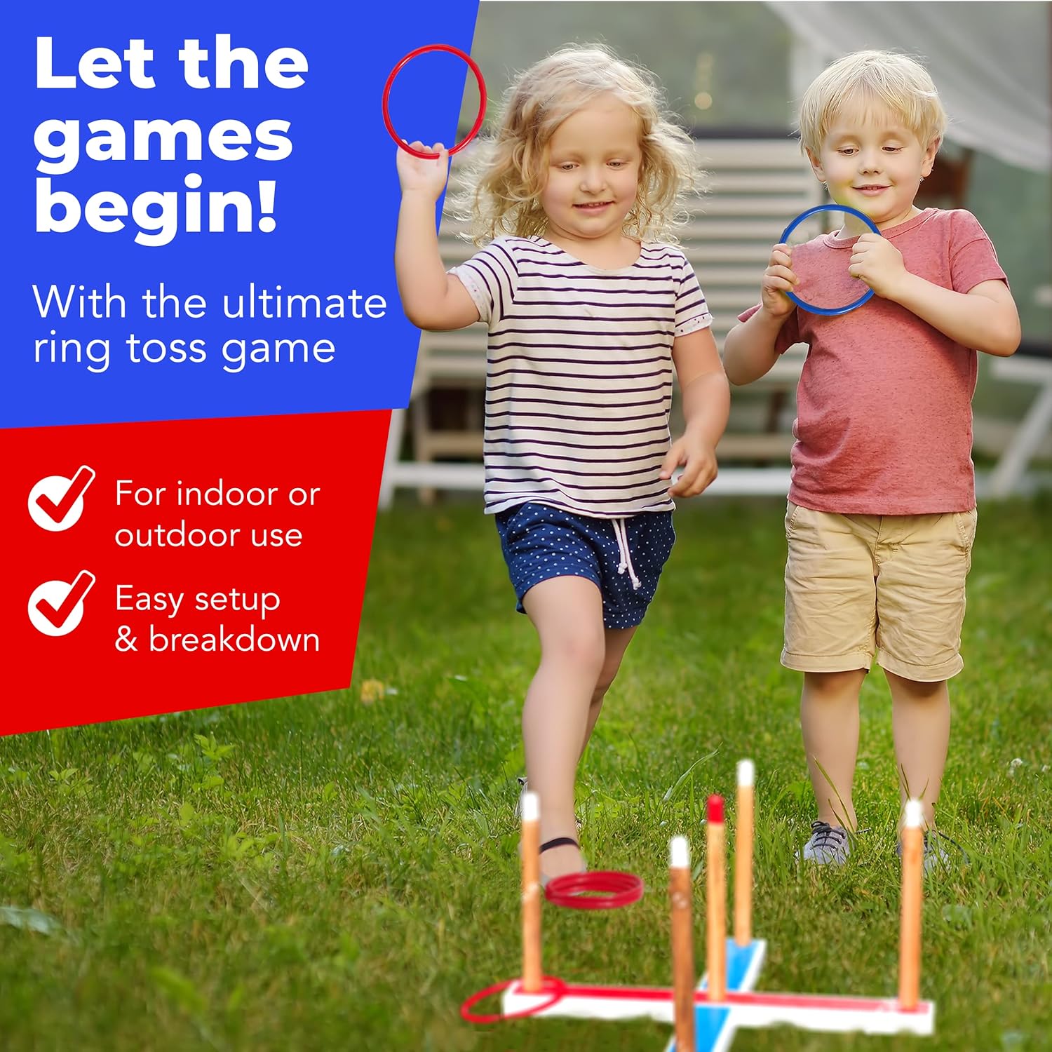 Elite Sportz Ring Toss Games for Kids - Outdoor Yard Game for Adults & Family - Backyard Toys, Outdoor Game, Backyard Games, Lawn Games for Kids Ages 4-8 - Image 2