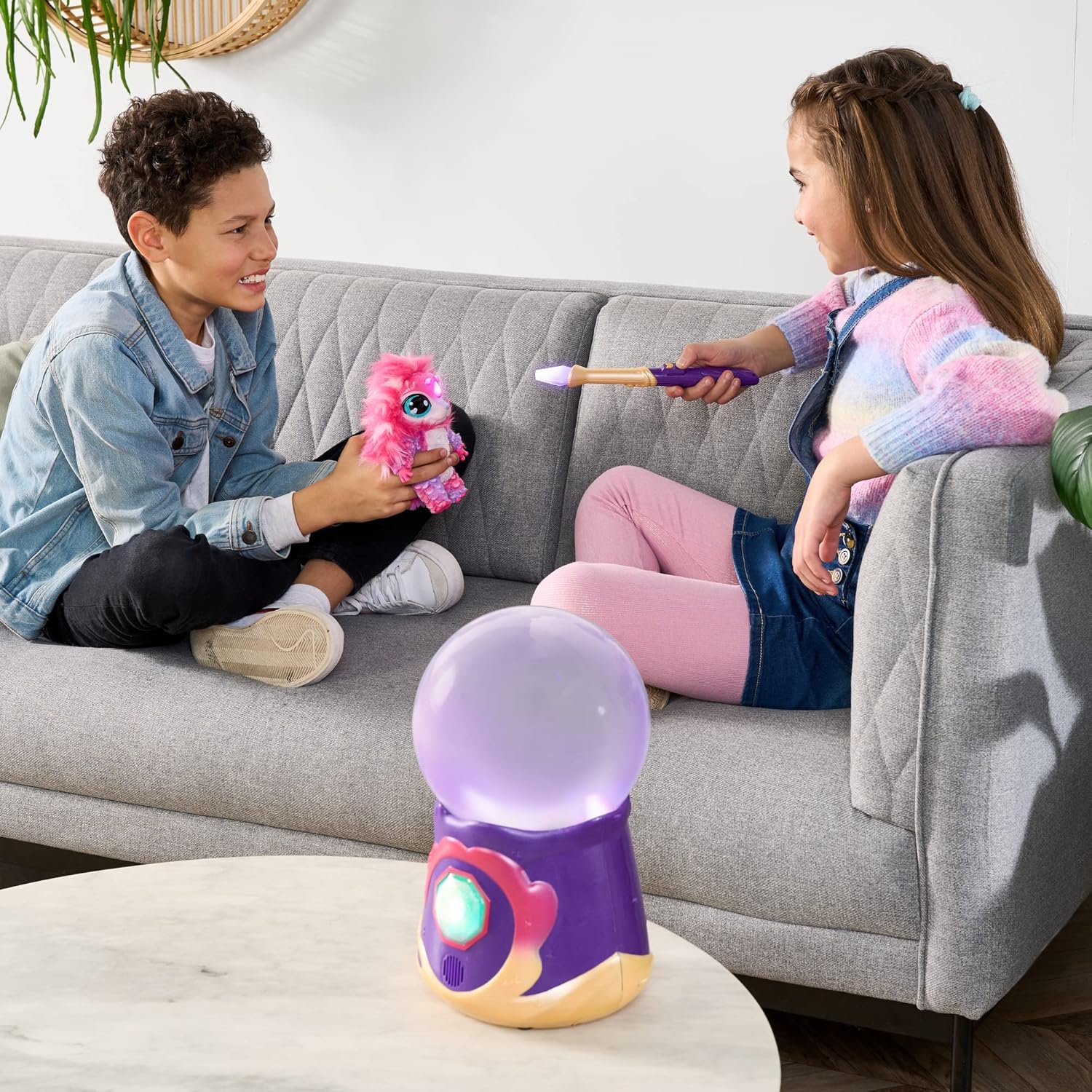 Magic Mixies Magical Misting Crystal Ball with Interactive 8 inch Pink Plush Toy and 80+ Sounds and Reactions - Image 9