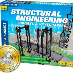 Thames & Kosmos | Structural Engineering: Bridges & Skyscrapers | Science & Engineering Kit | Build 20 Models | Learn about Force, Load, Compression, Tension | Parents’ Choice Gold Award Winner, Blue