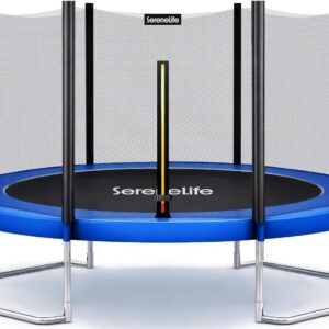 SereneLife Trampoline Outdoor 8FT 10FT 12FT 14FT with Enclosure Net, Ladder and Anti-Rust Coating – ASTM Approved Recreational Trampolines – Heavy Duty Yard Trampolines for Kids and Adults