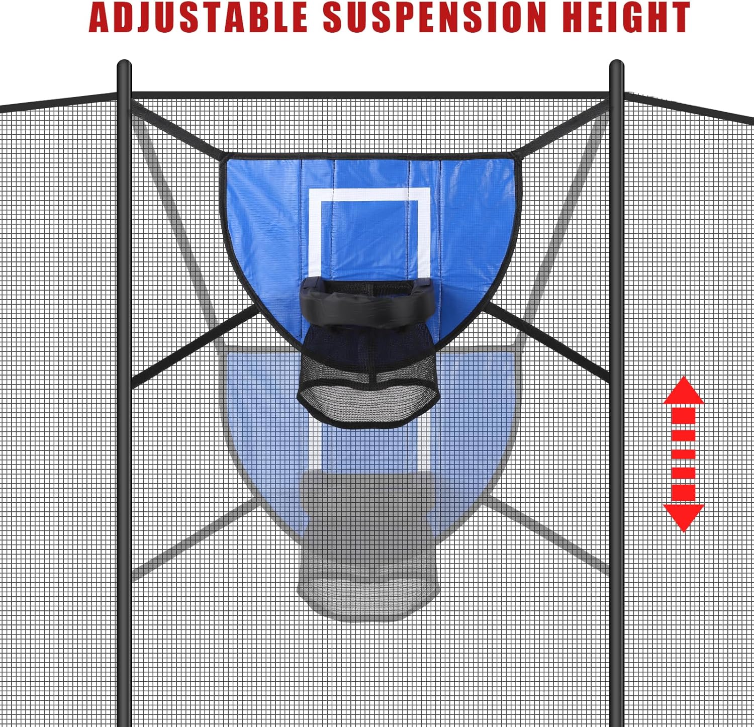 Trampoline Basketball Hoop Set, Trampoline Basketball Hoop Attachment Waterproof Basketball Goal for Trampoline Soft Basketball Game Accessories for All Ages Basketball Lovers - Image 3