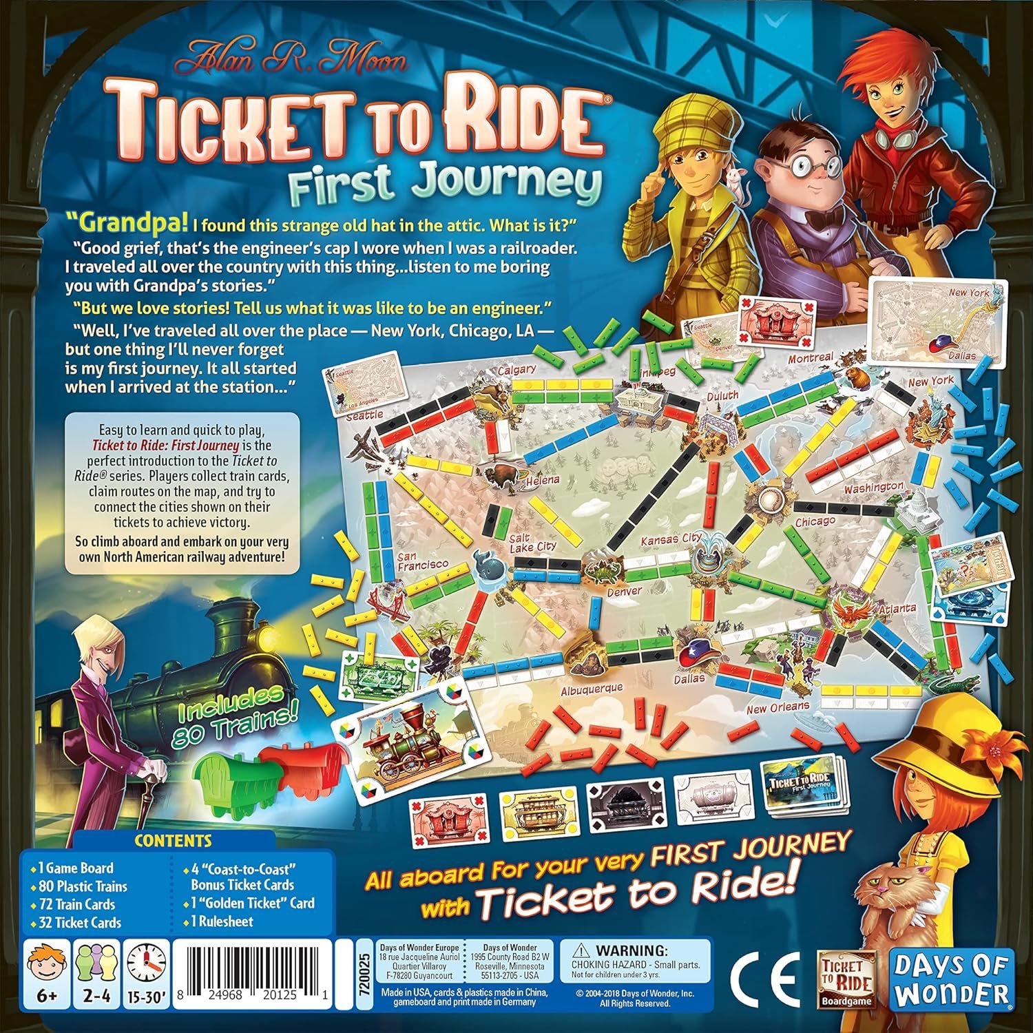 Ticket to Ride First Journey - Kids Train Board Game for Families, Strategy for Children, Board Games for Kids, Family Fun for Children & Families, 2-4 Players Ages 6+, 15-30 Min - Image 2