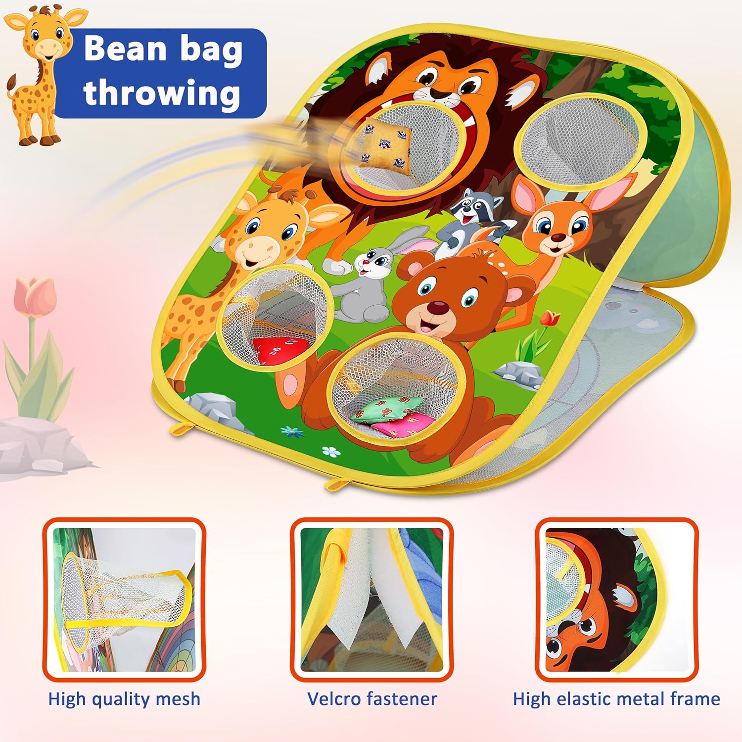Animal Bean Bag Toss Game Toy Outdoor Toss Game, Family Party Party Supplies for Kids, Gift for Boys Birthday or Christmas for Toddlers Ages 3 4 5 6 Year Old - Image 2