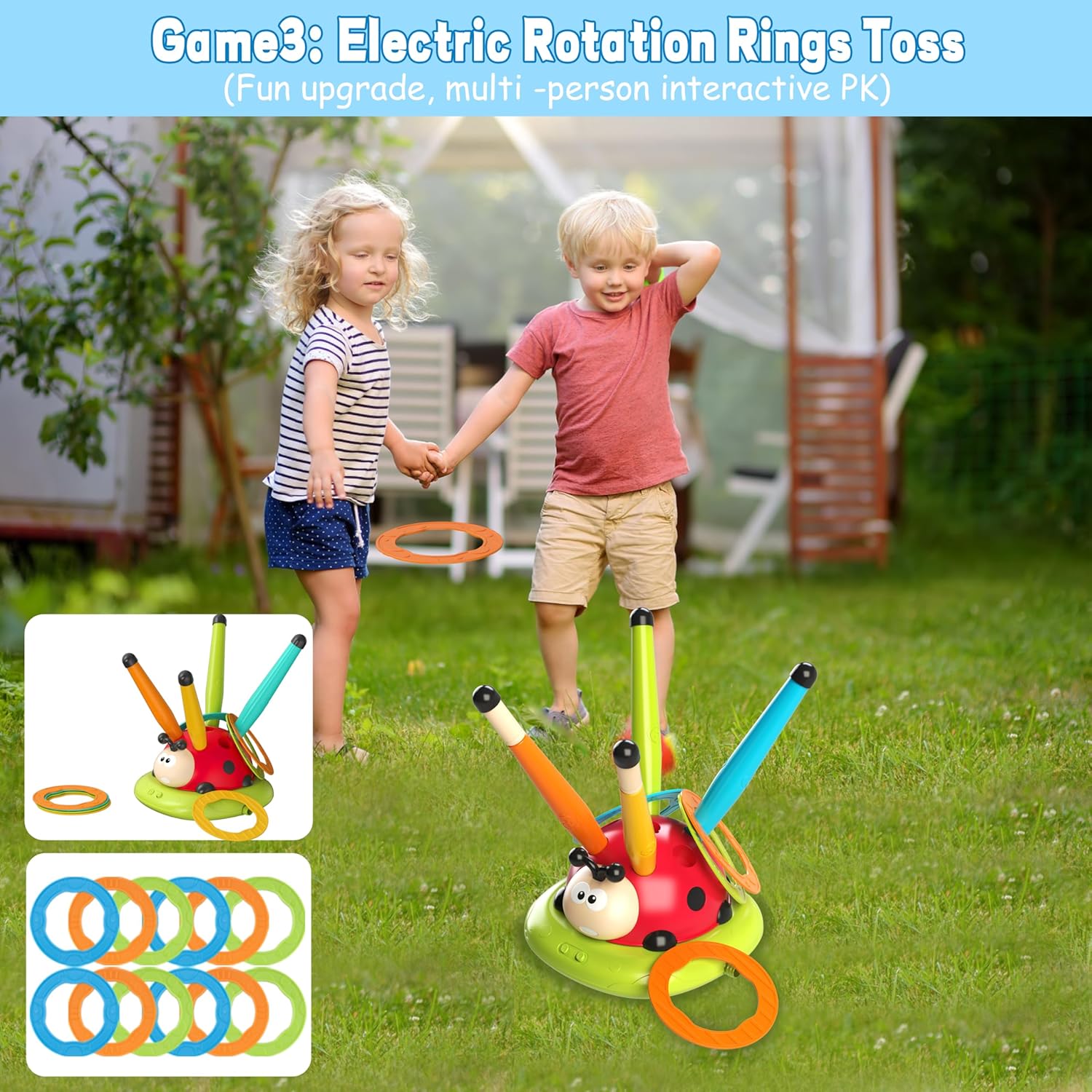 Engfa 3 in 1 Musical Jump, Toss Ring Game and Stomping Launch Rocket Launcher for Kids Toys for Girls Boys 3-5, Sports & Outdoors Toy for Ages 5-7 with Remote Control Outside Toys for Kids Ages 4-8 - Image 5