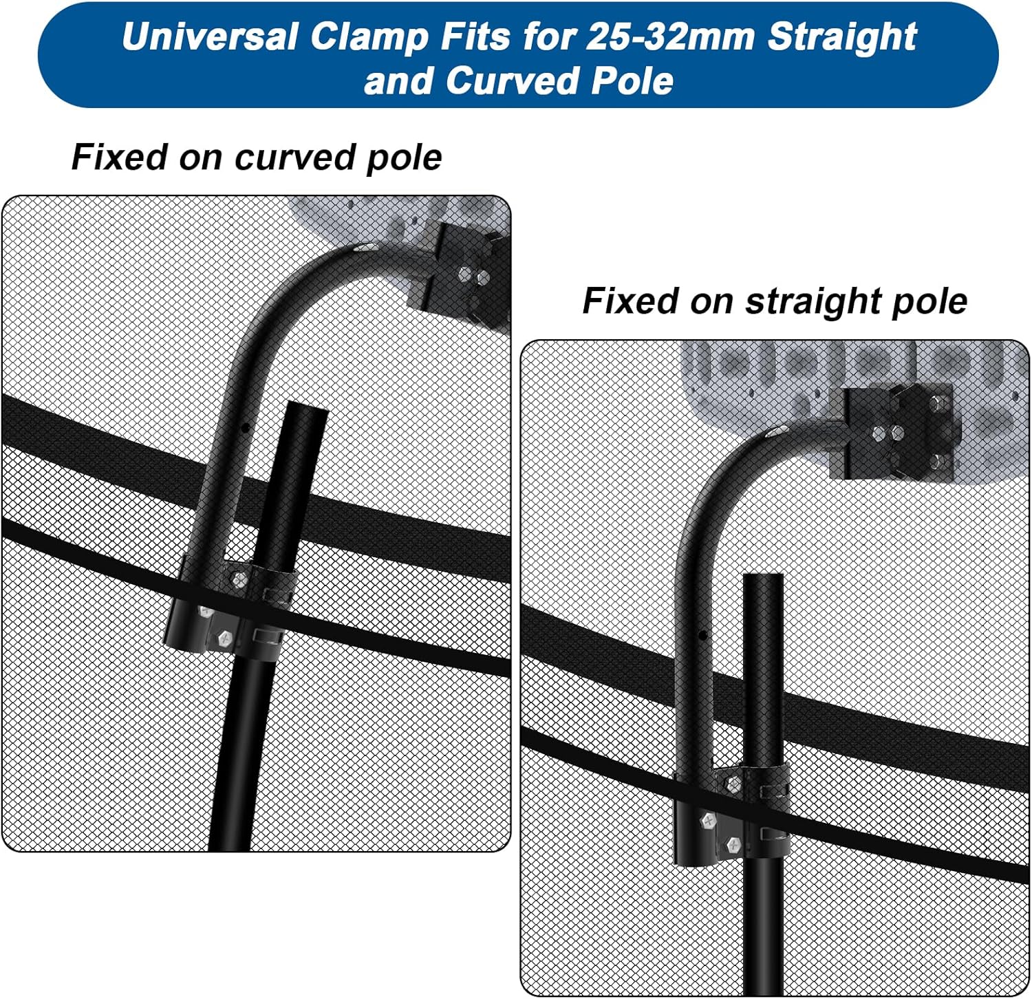Trampoline Basketball Hoop with Solar Lights, Basketball Hoop for Trampoline Fits Diameter 25mm - 32mm Straight & Curved Pole,Universal Trampoline Basketball Hoop Attachment with Ball and Pump - Image 5