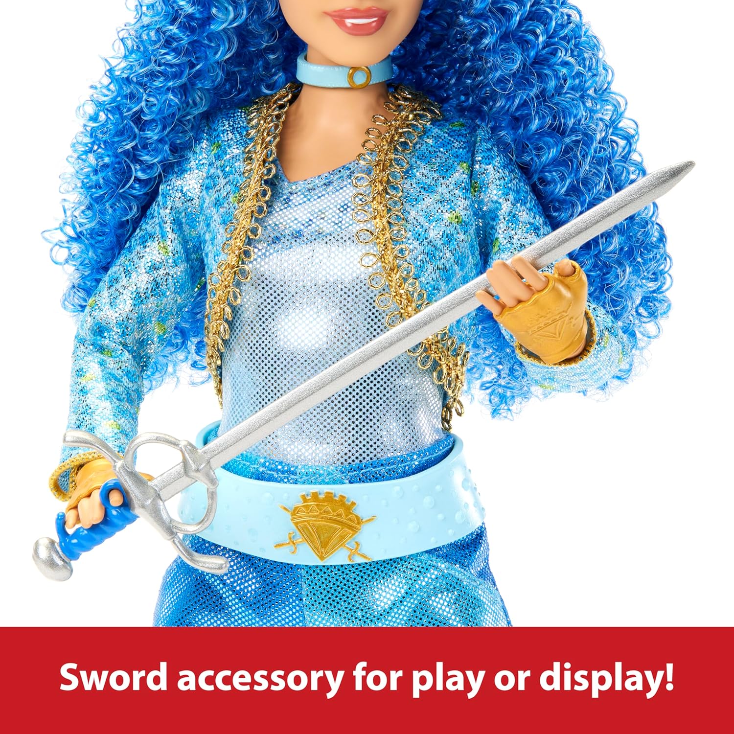 Mattel Disney Descendants: The Rise of Red Fashion Doll & Accessory, Princess Chloe Charming, Daughter of Cinderella with Movie-Inspired Clothes & Sword - Image 3