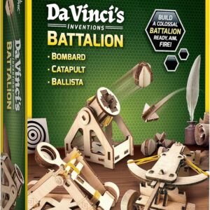 National Geographic Da Vinci Model Kit – Catapult Kit for Kids, 3D Puzzle Building Toy for Boys and Girls, Wood Building Kit for Kids, A Great STEM Project, Engineering Model Kit