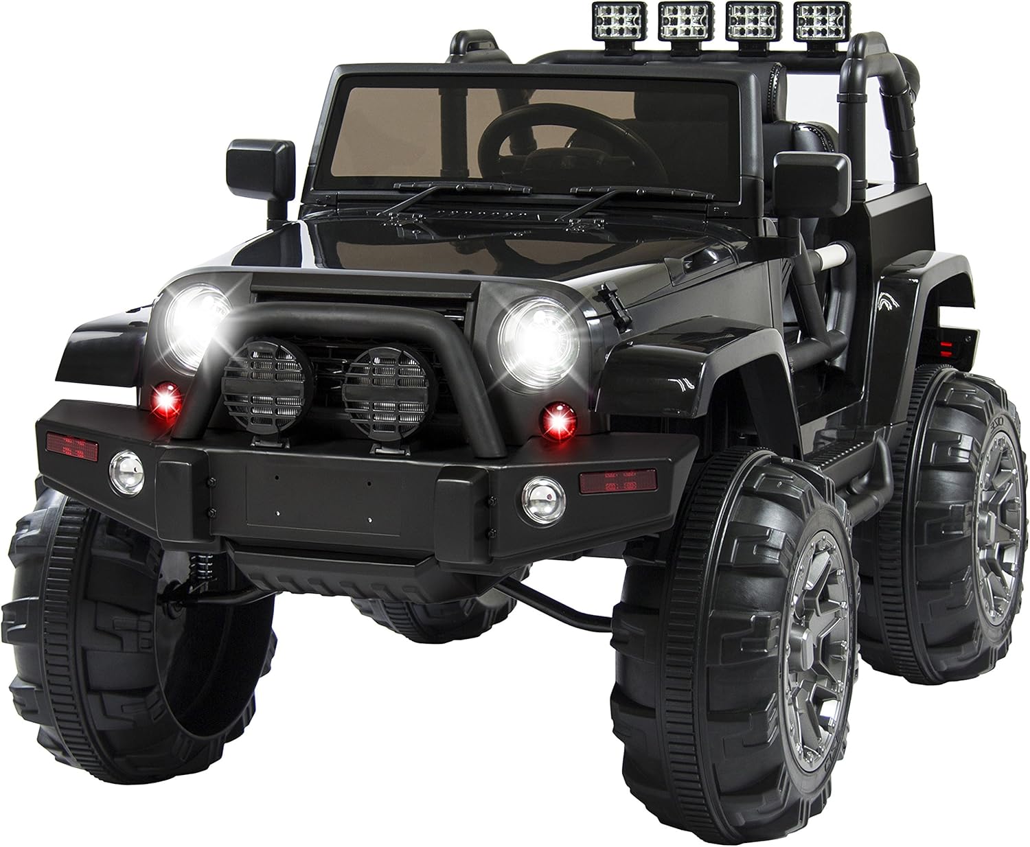 Best Choice Products Jumbo 12V Kids Electric Vehicle Toy Ride On Car with Parent Remote Control for Toddlers, Seat Harness, 65 lb Weight Capacity, Spring Suspension, 3.7 MPH Max Speed - Black