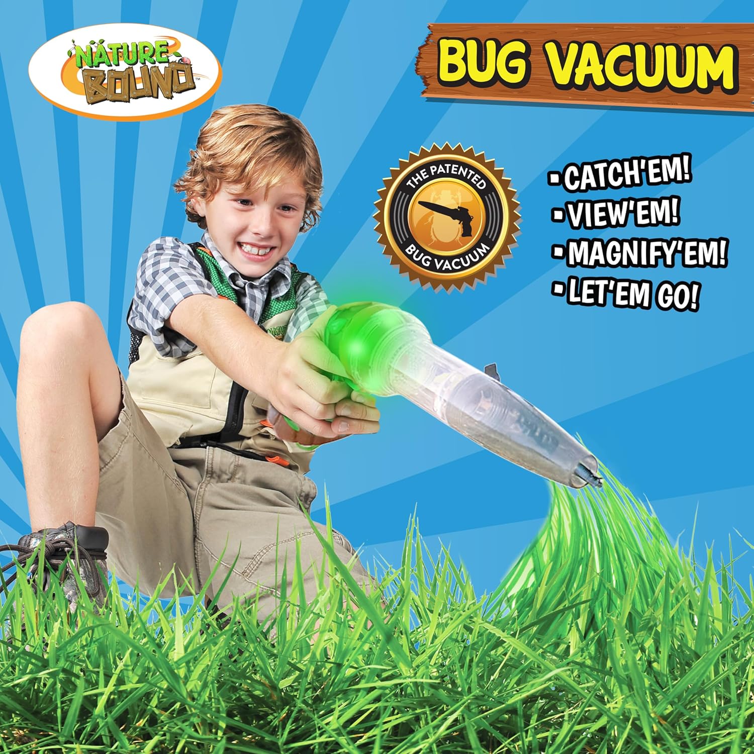 Nature Bound Bug Catcher Toy, Eco-Friendly Bug Vacuum, Catch and Release Indoor/Outdoor Play, Ages 3 to 12, Complete Kit for Kids (Upgraded Style) - Image 4