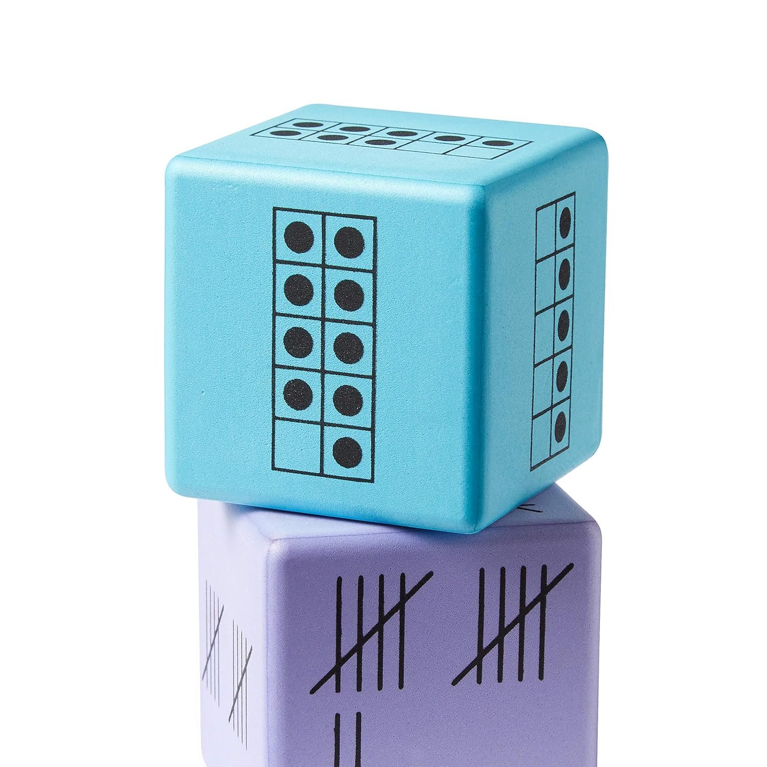 hand2mind Math Activity Dice Set, Foam Math Dice for Kids Ages 5-8, 6 Sided Die Represents A Number, Ten Frame, Tally Marks, Or Base Ten, Early Math Homeschool Supplies (Set of 16) - Image 7