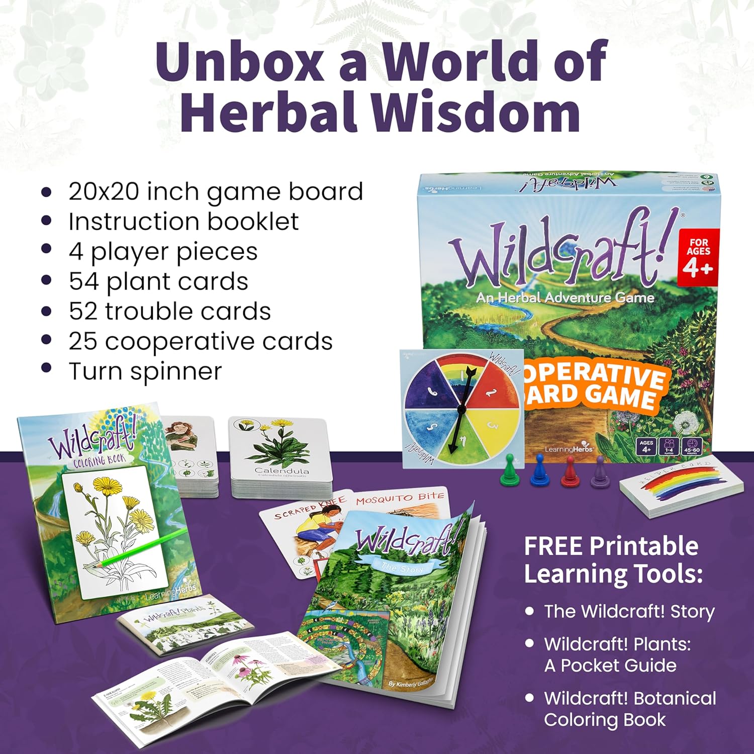 Wildcraft! Board Game – Cooperative Educational Board Game for Kids 4–6 & Families – Nature & Herb Learning Game – Family Board Games for Kids – Herbal Adventure Cooperative Game - Image 8