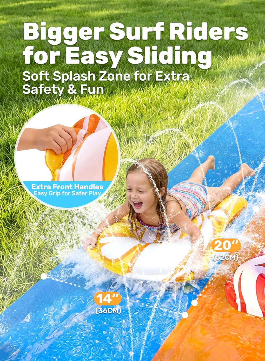 JOYIN 22.5ft Water Slides and 2 Bodyboards, Lawn Water Slide Summer Slip Waterslides Water Toy with Build in Sprinkler for Backyard Outdoor Water Fun for Kids - Image 4