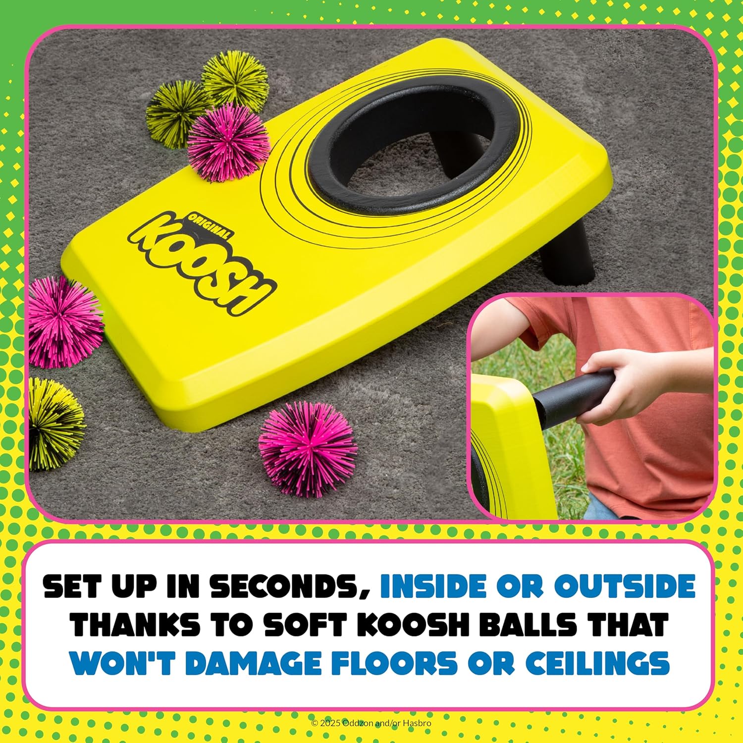 Koosh Kornhole, Cornhole Set for Kids - Outdoor Toys for Boys and Girls, Perfect for Beginners, Preschool Toys, Easy Storage, 1 Kornhole Board, 6 Koosh Balls Included, Ages 5+ - Image 5