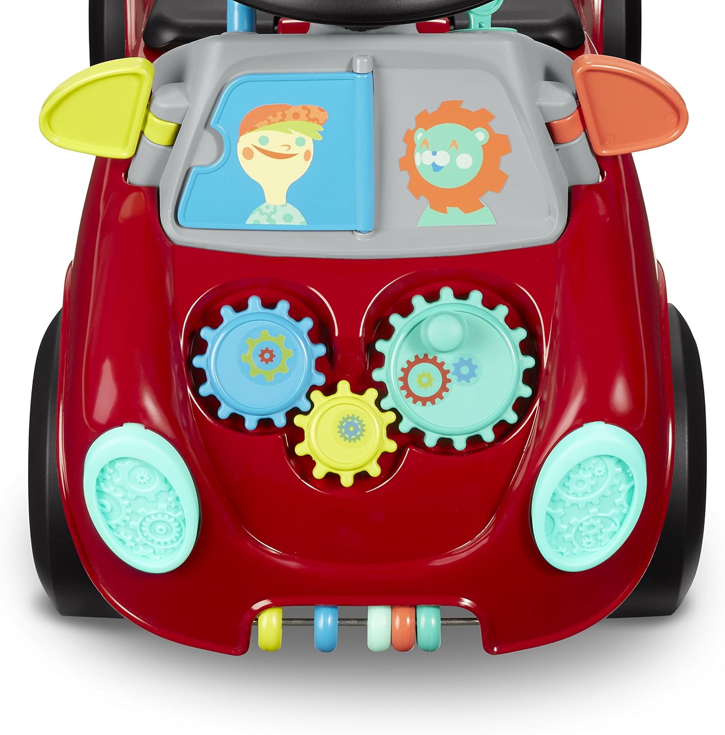 Radio Flyer Busy Buggy, for Toddlers 1-3, 3-in-1 Push Walker Ride On Car with 17 Sensory Activities, Anti-Tip Feature, Under-Seat Storage, Horn and Gears, 42 lb Capacity, Toddler Ride On Toys - Image 13