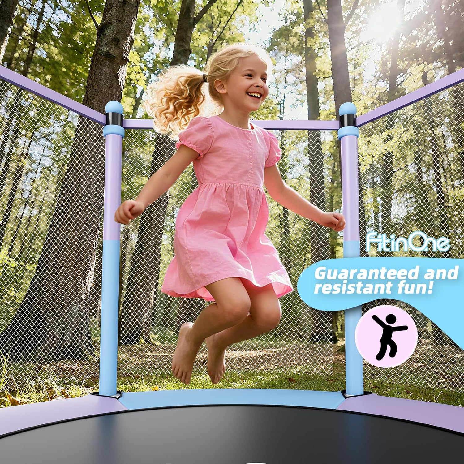 Fitinone Trampoline for Kids, 5 FT Indoor & Outdoor Toddler Trampoline with Safety Enclosure Net, Birthday Gifts for Kids, Gifts for Boy and Girl, Age 3-8 - Image 7