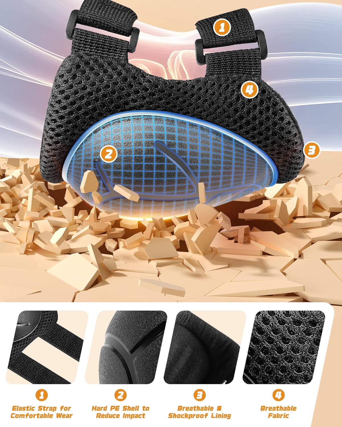 Kids Bike Helmet Set, Adjustable Helmet for Ages 2-3-5-8-14 Year Boys Girls, Toddler Pad Set with Knee and Elbow Pads for Bike, Roller, Skating, Scooter, Longboard and More Sports, 6 Color - Image 6
