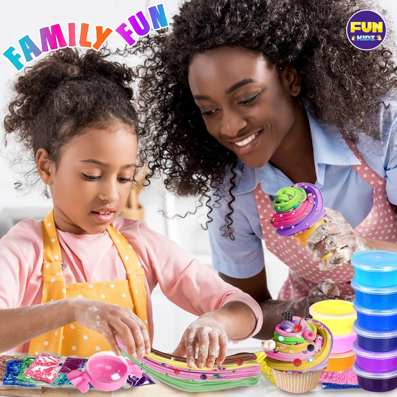 33 Cups Jumbo Slime Kit for Kids, FunKidz Premade Ultimate Slime Pack to DIY Soft, Cloud, Clear, Butter, Glitter, Glow in Dark Slime Making Kit Party Favors Gift Toys for Girls and Boys - Image 9