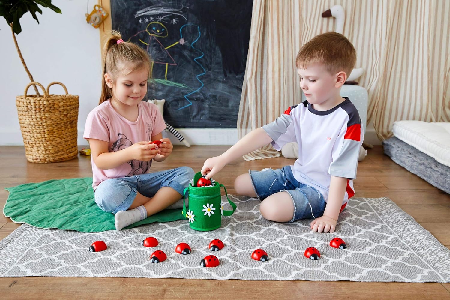 Counting Ladybugs - Montessori Wooden Counting Toy for Girls 3 4 5 Year Old - Ladybug Learning Toys for Toddlers - Preschool Kids Toys for Number Matching, Sorting & Fine Motor Skills - Lady Bug Gifts - Image 5
