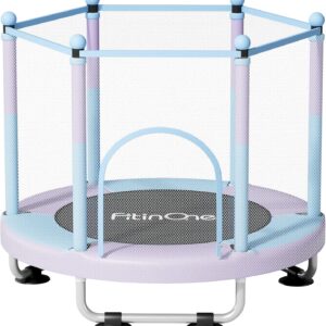 Fitinone Trampoline for Kids, 5 FT Indoor & Outdoor Toddler Trampoline with Safety Enclosure Net, Birthday Gifts for Kids, Gifts for Boy and Girl, Age 3-8