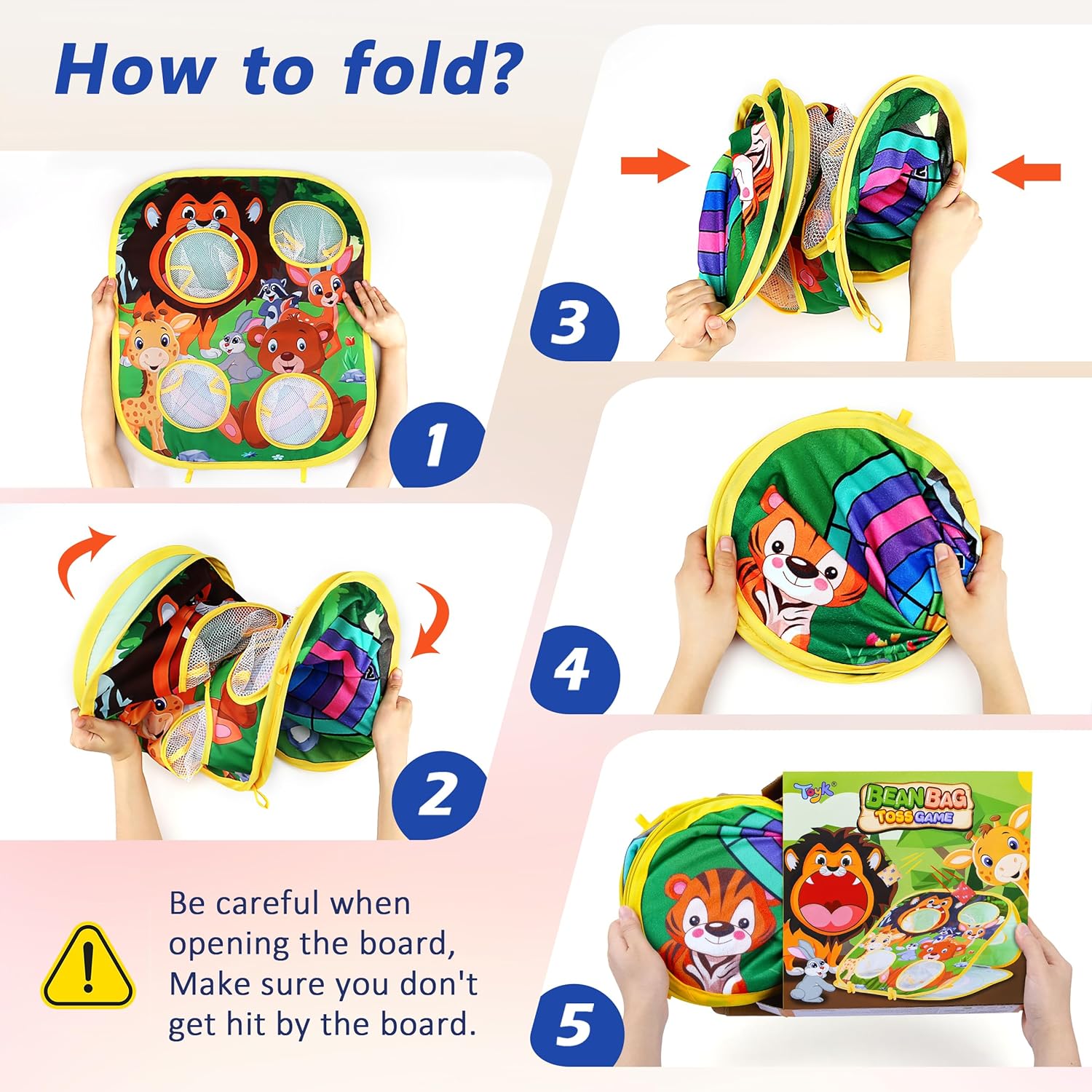 Animal Bean Bag Toss Game Toy Outdoor Toss Game, Family Party Party Supplies for Kids, Gift for Boys Birthday or Christmas for Toddlers Ages 3 4 5 6 Year Old - Image 4