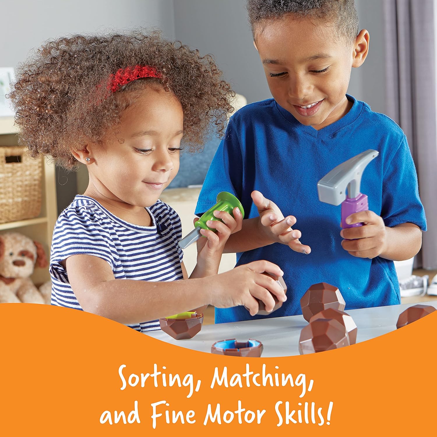 Learning Resources Rock 'n Gem Surprise - 19 Pieces, Ages 3+ Toddler Learning Toys, Sorting and Matching Toys, Early STEM for Kids - Image 2