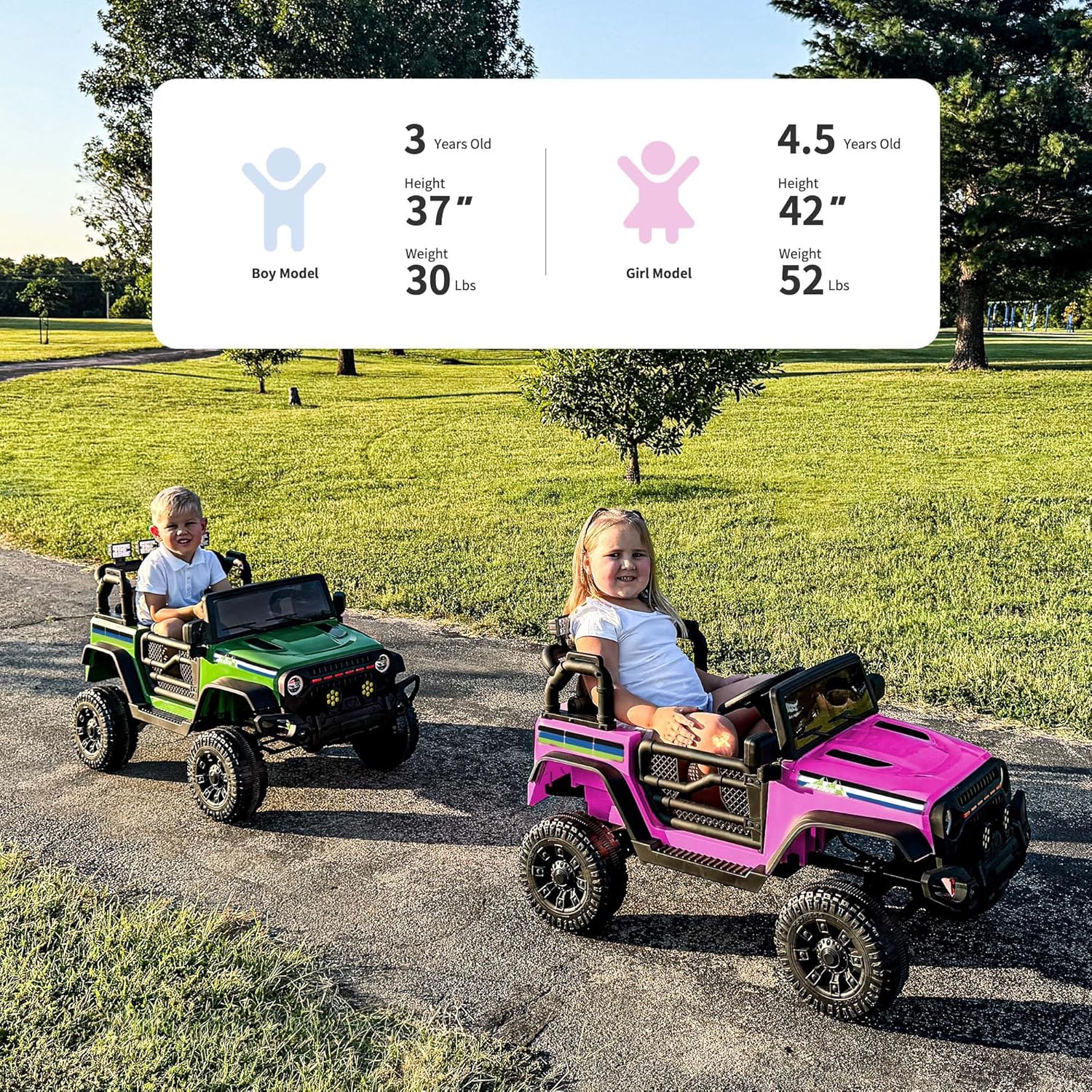 Hikiddo 24V Kids Ride on Car, Kids Electric Vehicles Car Ride on Toy Truck for Toddlers 3-5 w/Remote Control, 400W Motor - Pink - Image 2