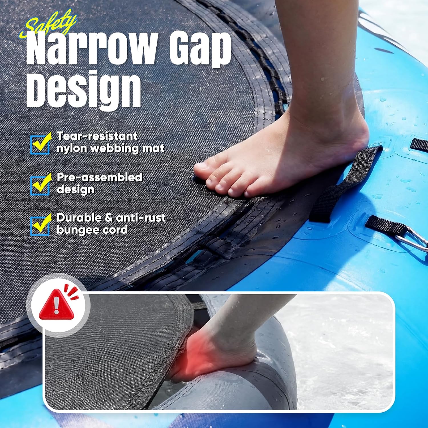 Zupapa Inflatable Water Trampoline 10 12 14FT with Pump Steel Anchors & Ladder for Lake Pool Ocean, Heavy Duty Jumping Platform for Family & Adults - Image 3
