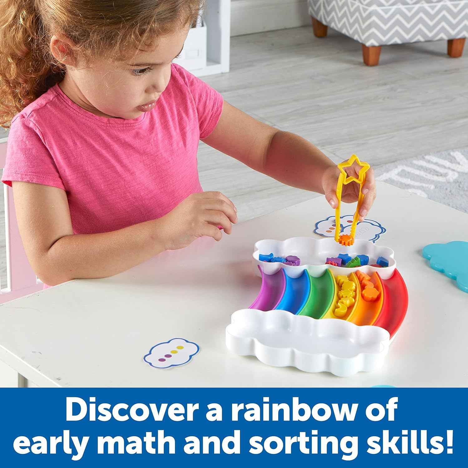 Learning Resources Rainbow Sorting Set , fine motor, sorting, patterning & addition skills, Toddler Educational Toys, sensory tray - Image 3